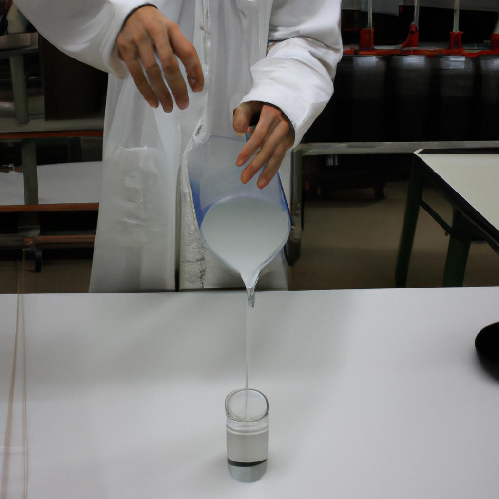 Person conducting fluid simulation experiment