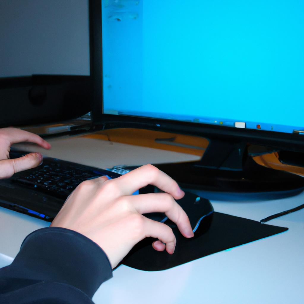 Person using computer for simulation